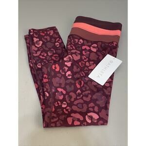 Athleta Elation Abstract Burgundy High Rise 7/8 Tight Women’s Size M Medium NEW